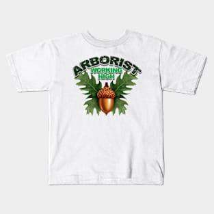 Arborist working high Kids T-Shirt